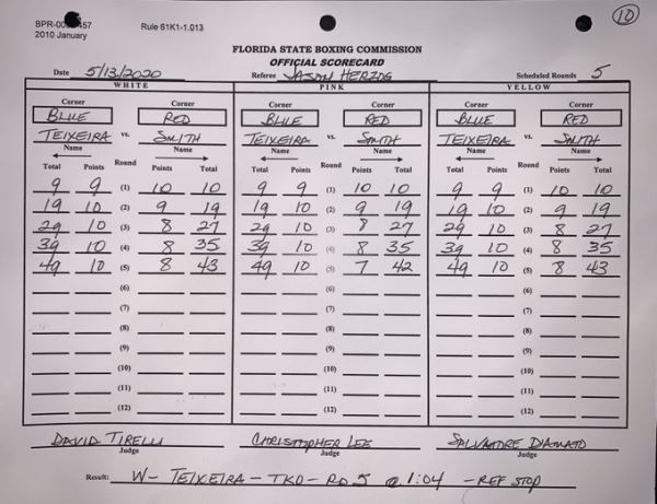 Гловер Тексейра деклассировал Энтони Смита в главном событии турнира UFC Jacksonville